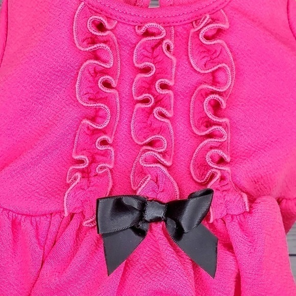 Bonnie Baby Short Sleeve Dress with Bow Pink 12 m - Picture 3 of 5